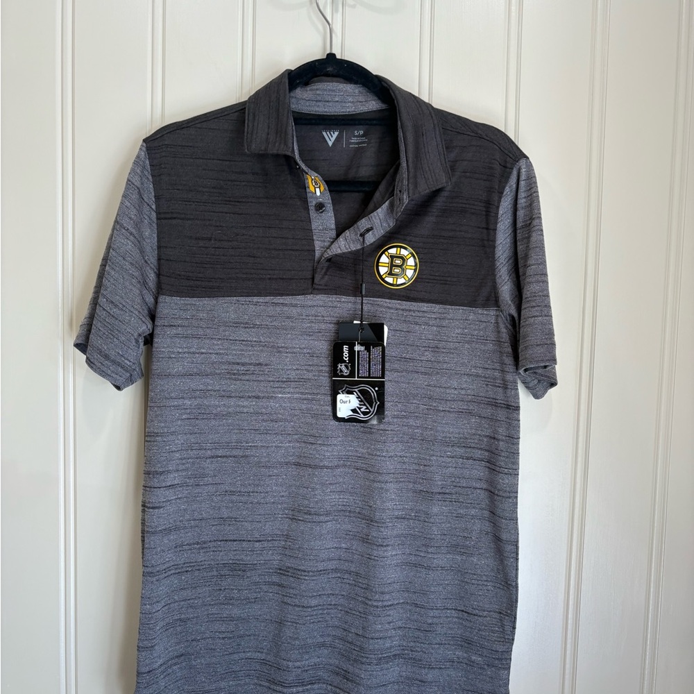 Boston Bruins Black and Gray Polo Shirt